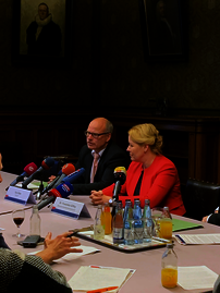 Bundesfamilienministerin Franziska Giffey war in der vergangenen Woche zu Gast im Hamburger Rathaus. Foto: © Peter Albrecht